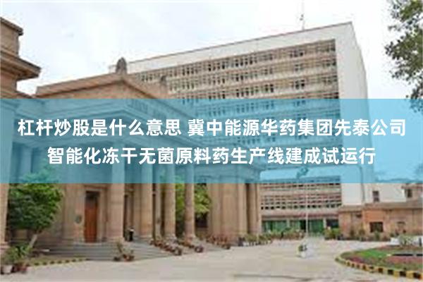 杠杆炒股是什么意思 冀中能源华药集团先泰公司智能化冻干无菌原料药生产线建成试运行