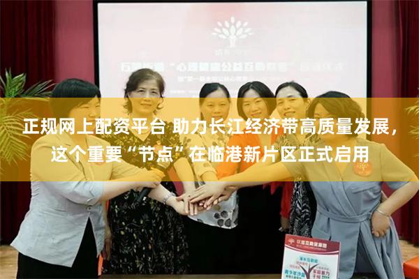 正规网上配资平台 助力长江经济带高质量发展，这个重要“节点”在临港新片区正式启用