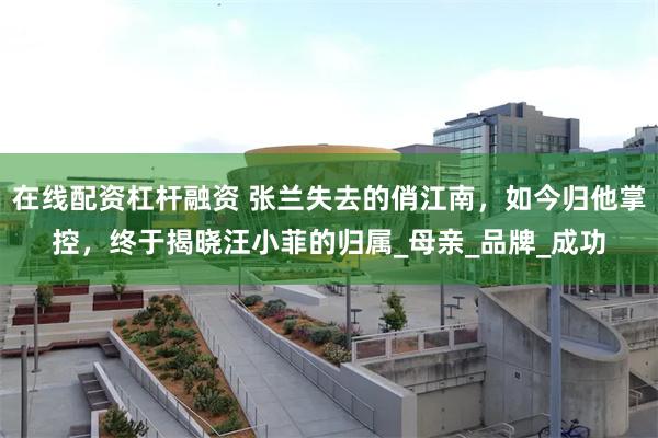 在线配资杠杆融资 张兰失去的俏江南，如今归他掌控，终于揭晓汪小菲的归属_母亲_品牌_成功